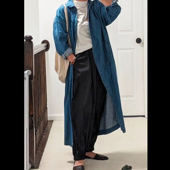 TIBI Lightweight Stone Wash Denim Shirtdress - Picture 8 of 12